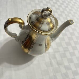 Elegant Gold and White Alka Bavaria  Teapot